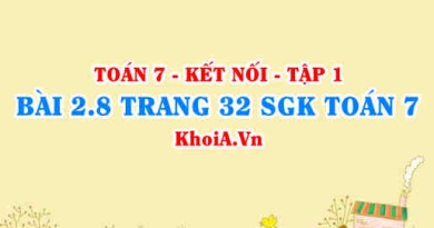 Bài 2.8 trang 32 SGK Toán 7 tập 1 Kết nối tri thức